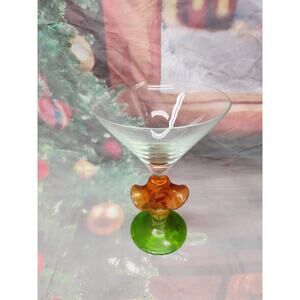 Euroglass Mouthblowed Hand Crafted Romania Stemware Martini Barware Handpainted